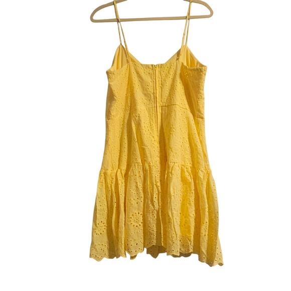 Yellow Eyelet Mini Dress - Picture 2 of 2